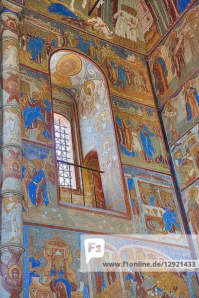 Frescoes  Resurrection of Christ Gate Church  Kremlin  Rostov Veliky  Golden Ring  Yarsolavl Oblast  Russia
