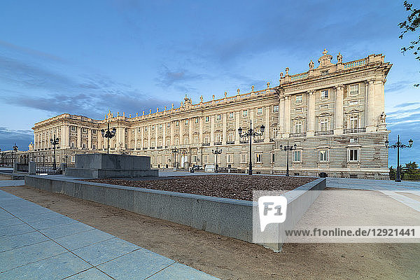 Royal Palace of Madrid (Palacio Real de Madrid) seen from Plaza de Oriente  Madrid  Spain  Europe
