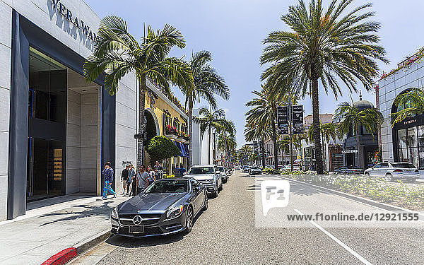 Rodeo Drive  Beverly Hills  Los Angeles  Kalifornien  Vereinigte Staaten von Amerika  Nord-Amerika