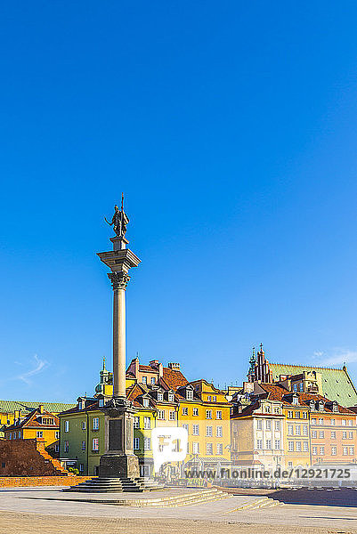 Sigismund's Column and buildings in Plac Zamkowy (Castle Square) Old Town UNESCO World Heritage Site Warsaw Poland