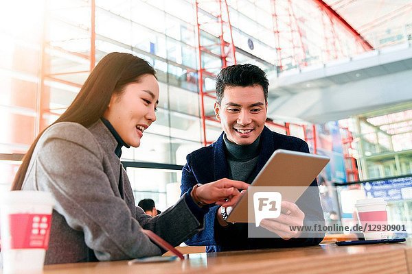 Business men and women at the airport