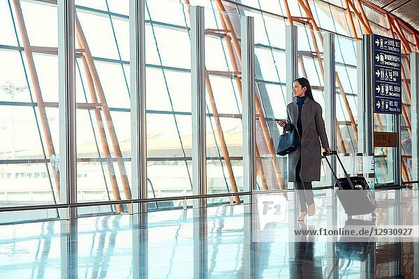 Business woman at the airport