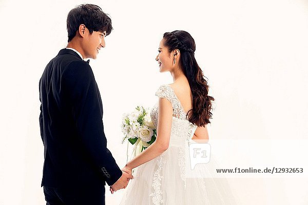 Romance of the bride and groom