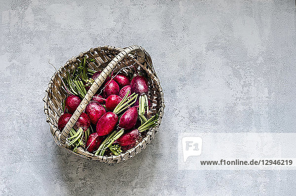 Radishes in a basket