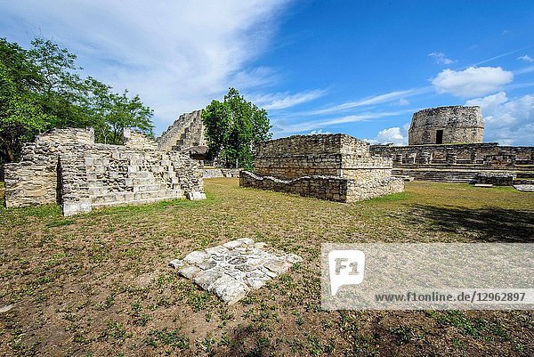Archeological Mayan site of Mayapan  Yucatan  Mexico.