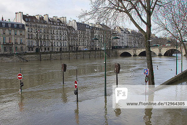 Frankreich  Paris  das Hochwasser der Seine am 26. Januar 2018.