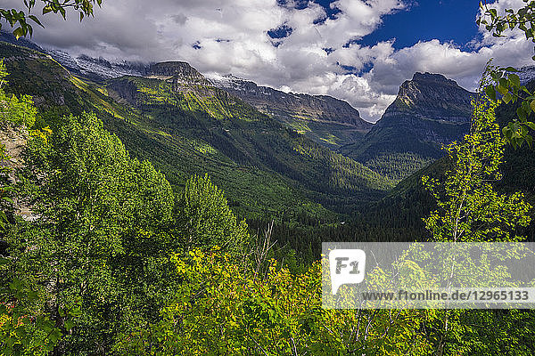 USA  Montana  Glacier National Park  Panorama von der Going to the Sun Road/