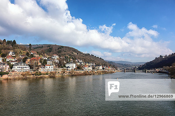 View of Neckar  Metropolitan Region Rhine-Neckar Heidelberg  Germany