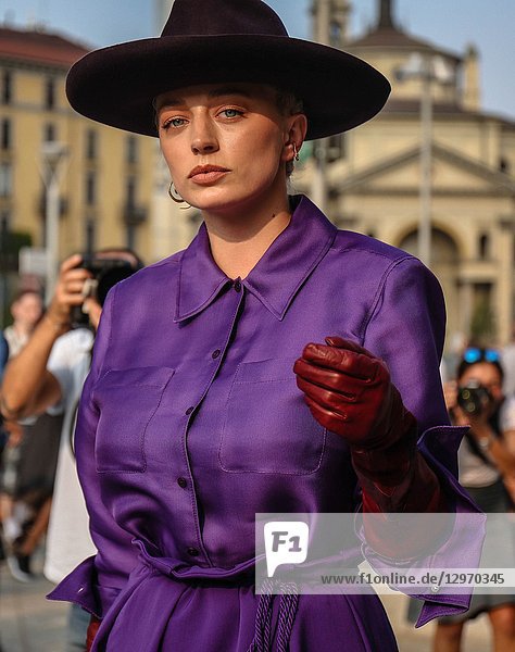 MILAN  Italy- September 19 2018: Caroline Vreeland on the street during the Milan Fashion Week.