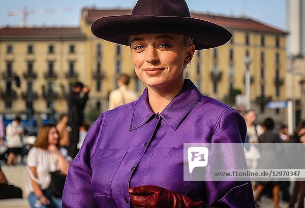 MILAN  Italy- September 19 2018: Caroline Vreeland on the street during the Milan Fashion Week.