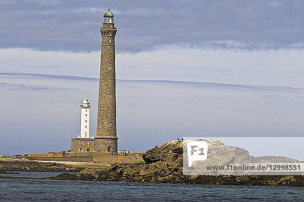 France,  Finistere,  Plougerneau,  Ile Vierge in Archipel de Lilia,  the Ile Vierge Lighthouse seen from the ferry