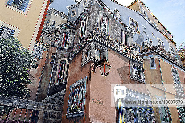 France,  Herault,  Agde,  Picheire Public square,  Trompe l'Oeil made by Mad'Art