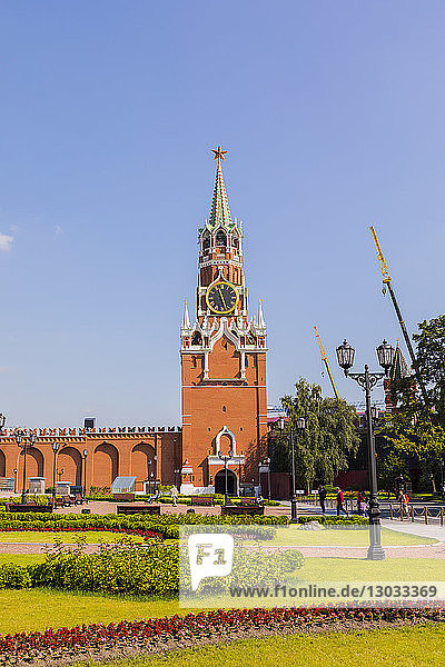 Spasskaya-Turm im Kreml  UNESCO-Weltkulturerbe  Moskau  Russland