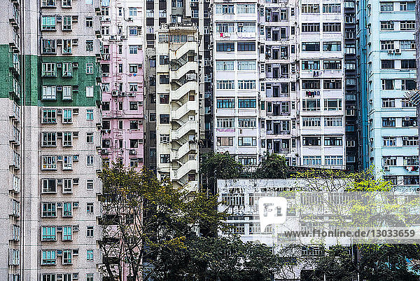 Wohnungen in einem Wohnblock  Hongkong Island  Hongkong  China