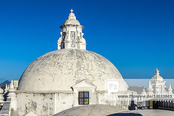 The beautiful white domes on the roof of the Cathedral of the Assumption  UNESCO World Heritage Site  Leon  Nicaragua
