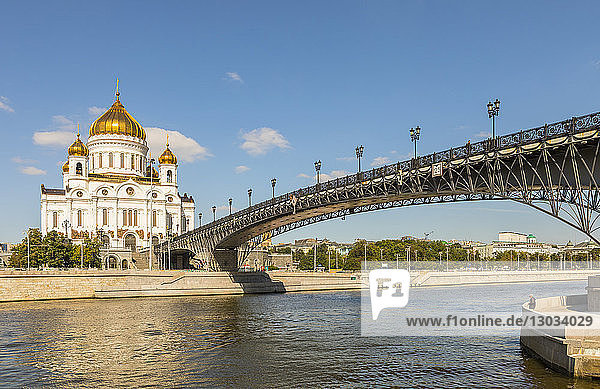 Cathedral of Christ the Saviour beside Moscow River Moscow Russia