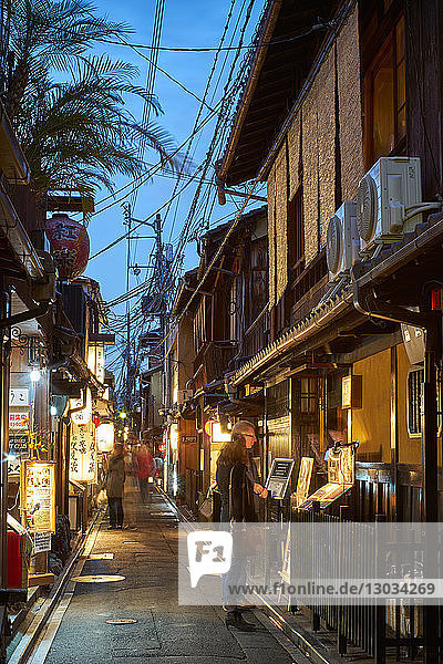Pontocho Dori Street at twilight  Kyoto  Japan