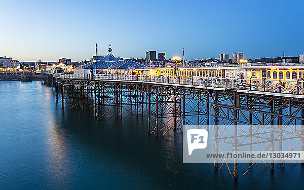 Brighton Palace Pier at night  East Sussex  England  United Kingdom