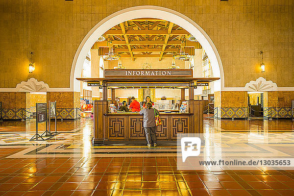 View of interior of Union Station  Los Angeles  California  United States of America