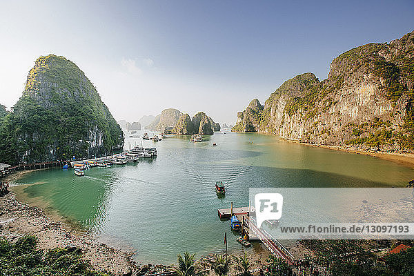Scenic view of Halong Bay