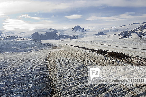 Aerial View Over Fourpeaked Glacier In Katmai National Park Alaska