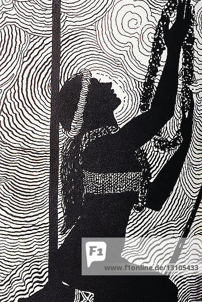 C.1930 Don Blanding Art Hawaiian Woman Offering Lei To The Gods.