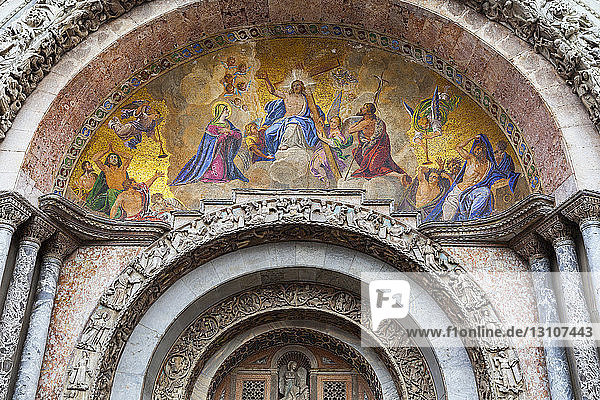 Mosaic of the Last Judgement on Basilica of St. Marks; Venice  Italy