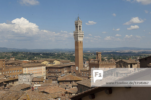 Italien  Toskana  Siena  Stadtbild mit Torre del Mangia