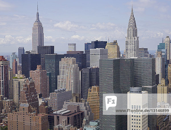 Luftaufnahme der Skyline von Manhattan  New York  USA
