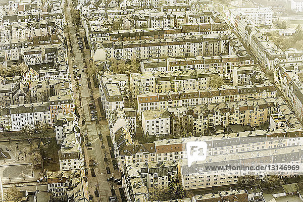 Aerial view of city apartment blocks  Bremerhaven  Bremen  Germany