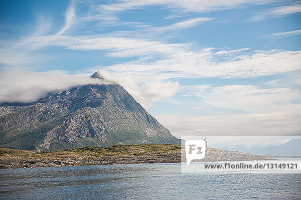 View of mountain and Fjord  Bodo Norway