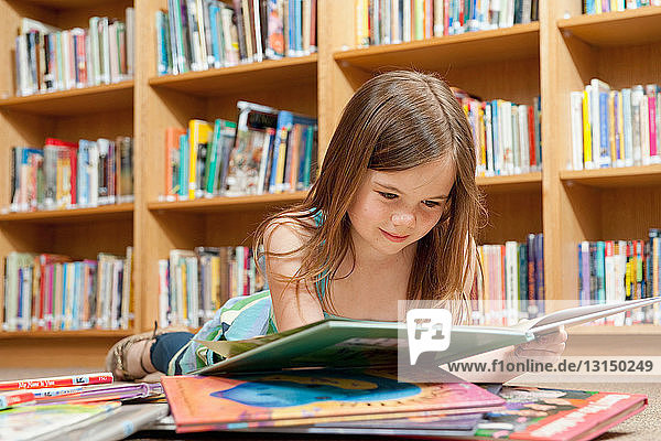 Student in School Library
