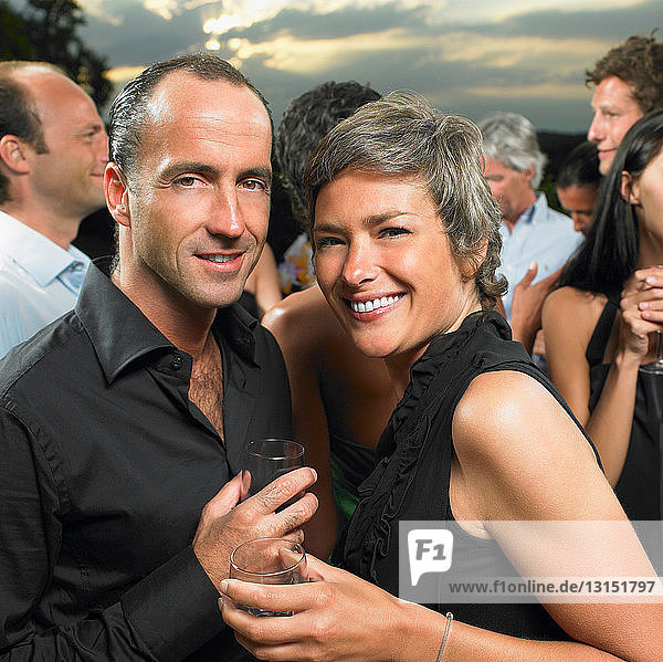 Couple at a cocktail party
