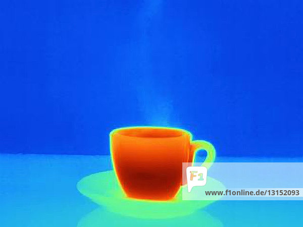 Wärmebild einer Tasse Kaffee