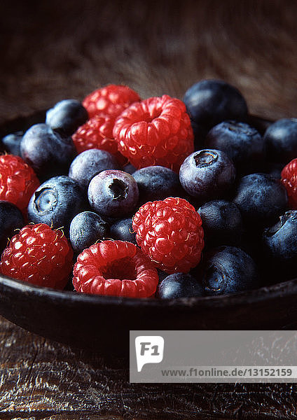 Bowl of blueberries and strawberries