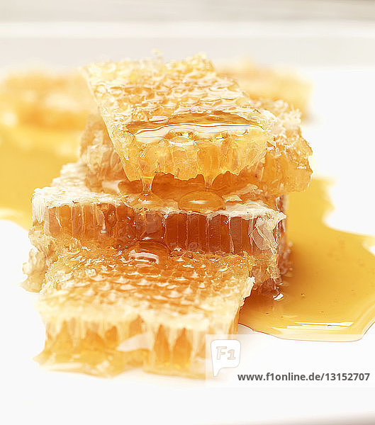 Honey on raw honeycomb