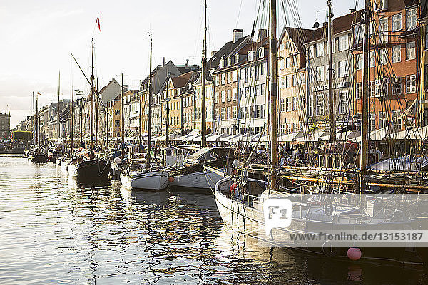 Boote im Hafen Nyhavn  Kopenhagen  Dänemark