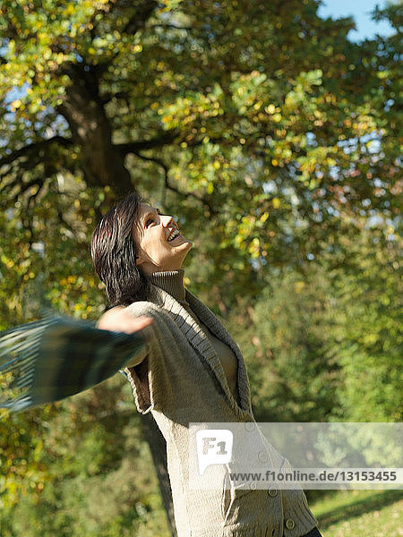 Woman enjoying an Autumn walk