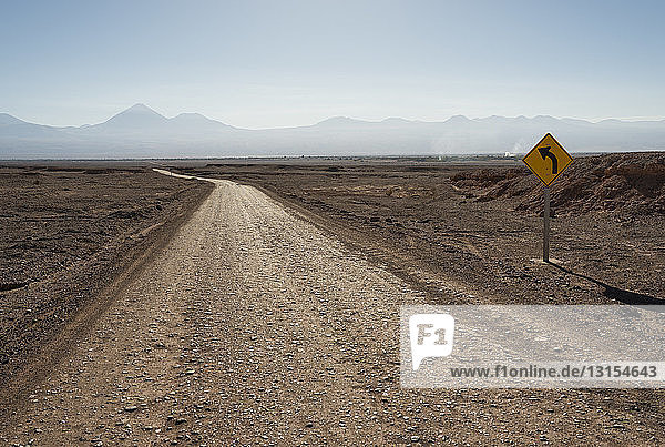 Road towards Valle de la Luna (Valley of the Moon)  Atacama Desert  El Norte Grande  Chile