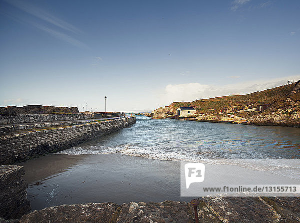 View of Ballintoy harbor  County Antrim  Northern Ireland  UK