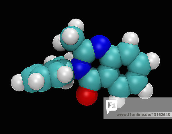 3D molecular model of methaqualone