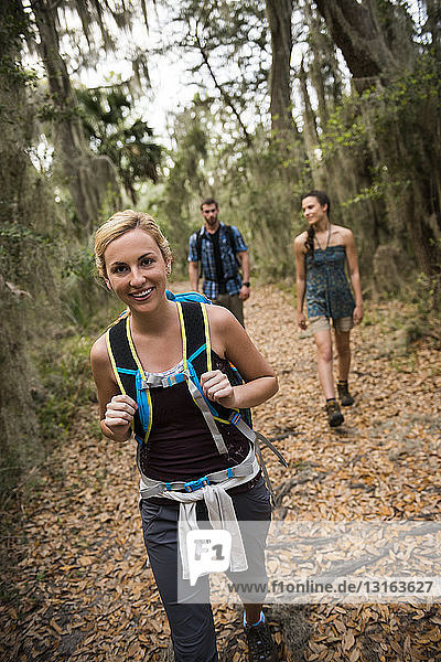 Hikers  Skidaway Island State Park   Savannah  Georgia  USA