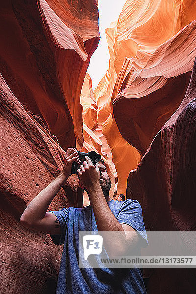 USA, Arizona, Lower Antelope Canyon, Touristenfotografie