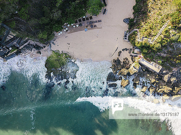 Indonesien  Bali  Luftaufnahme des Strandes