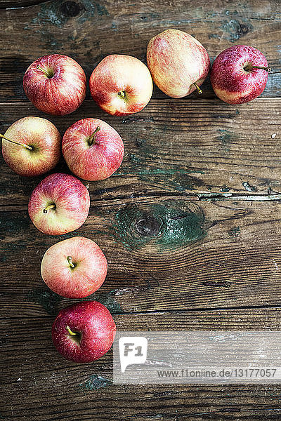 Apples for preparing Apple Pie on wood