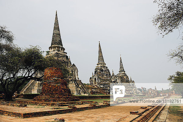 Thailand  Ayutthaya  Antike Ruinen des Tempels Wat Mahathat