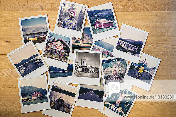 Collection of travel instant photos