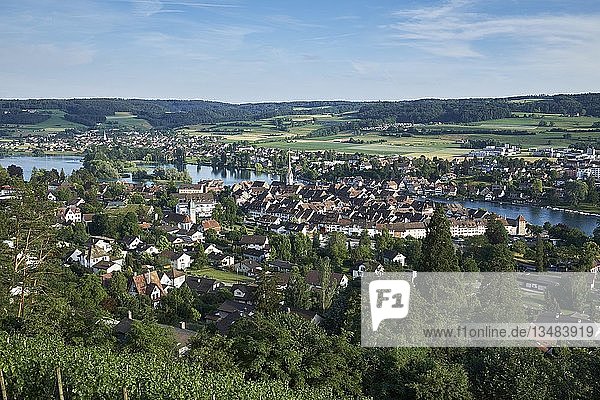 Blick auf die historische Altstadt von Stein am Rhein  Kanton Schaffhausen  Schweiz  Europa