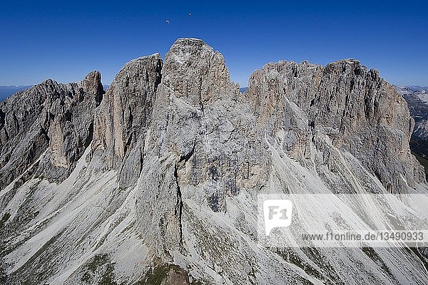 Luftbild  Bergkette Langkofelgruppe  Plattkofel  Grohmann  Zahnkofel  Langkofel  Dolomiten  Region Trentino  Italien  Europa