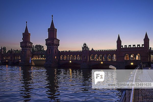 Oberbaum Bridge in the evening light Kreuzberg Berlin Germany Europe